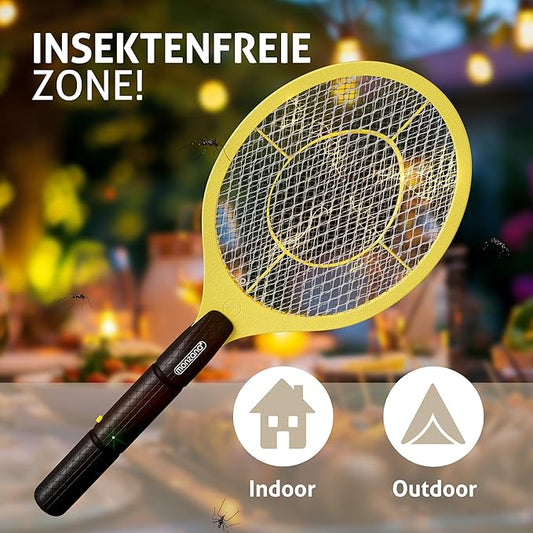 2-in-1 Electric Mosquito Killer Racket with LED Flashlight – Rechargeable Bug Zapper Bat (Random Color)