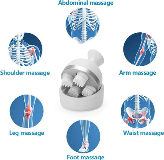 Electric Scalp Massager with 4D Kneading Nodes – Waterproof Handheld Head & Body Massager for Stress Relief