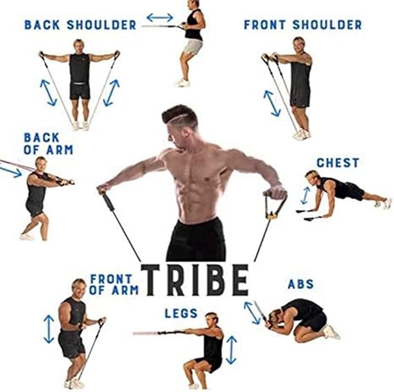 11 Piece Resistance Band Set – Strength Training, Yoga & Home Gym Fitness Bands for Men & Women