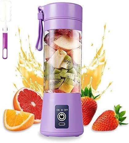 Rechargeable Portable Mini Juicer Blender – 6-Blade 380ml USB Juicing Cup for Smoothies & Fresh Juice