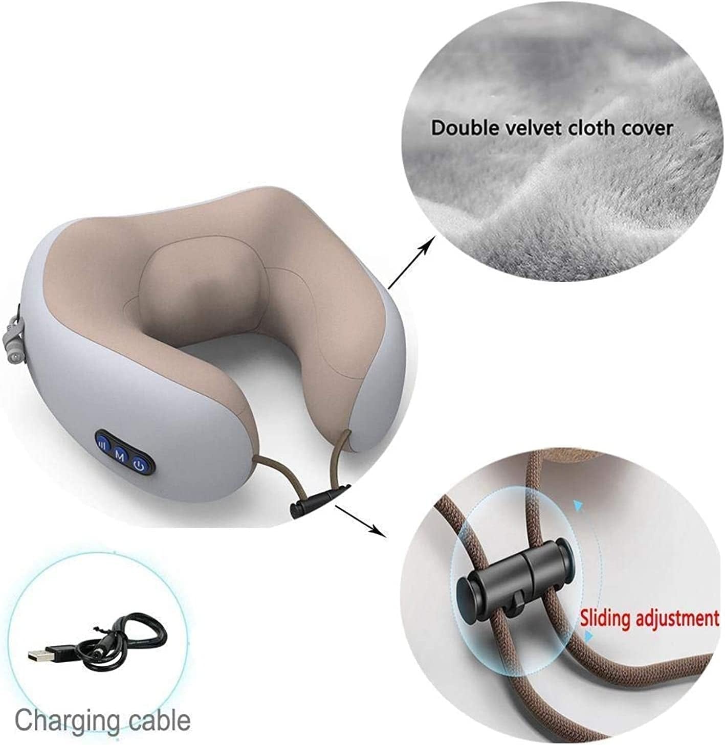Rechargeable U-Shaped Neck Massager Pillow – Portable Shoulder & Cervical Pain Relief Massage for Home & Car