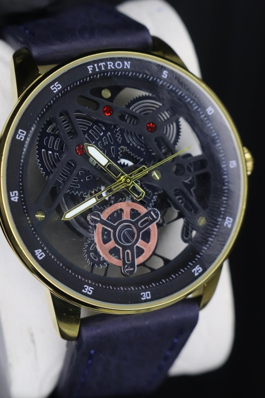 Fitron Classic Chrono Watch – Minimalist Stainless Steel Black Wristwatch (Without Box)