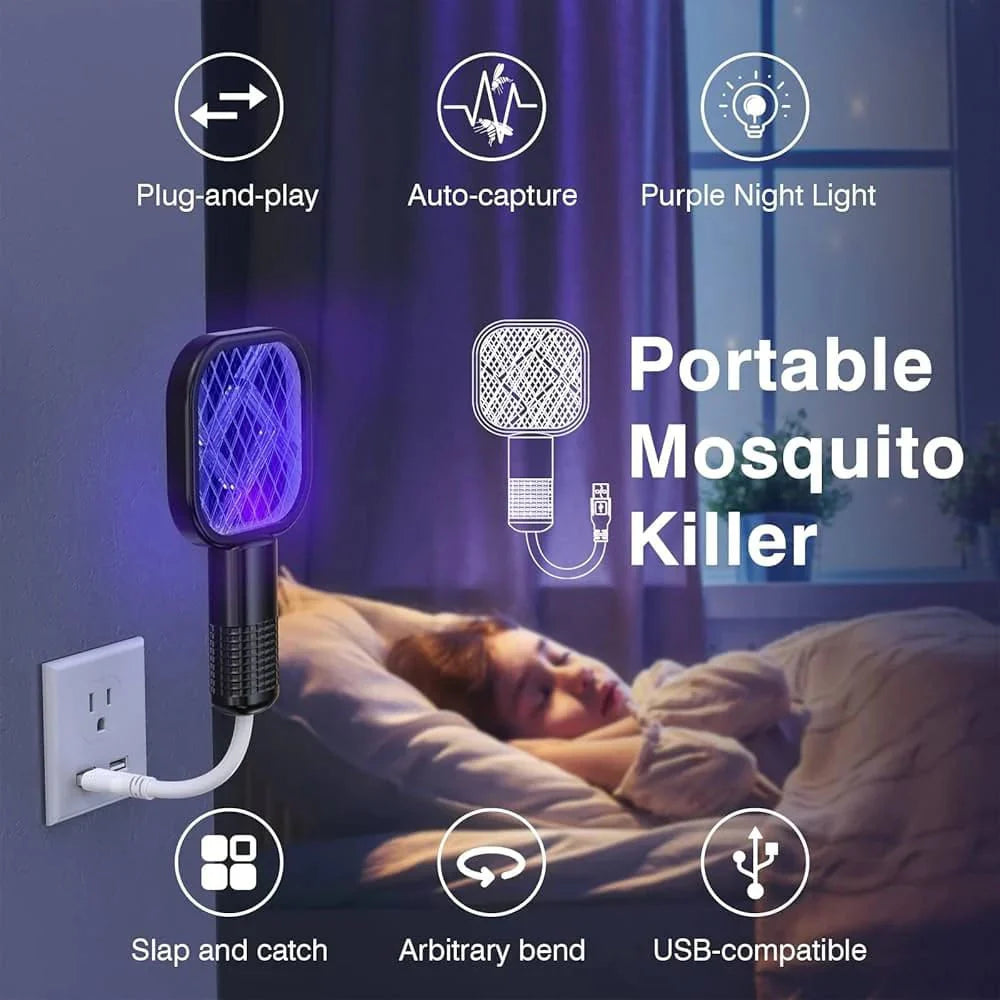 USB Rechargeable Mosquito Killer Racket with UV Light