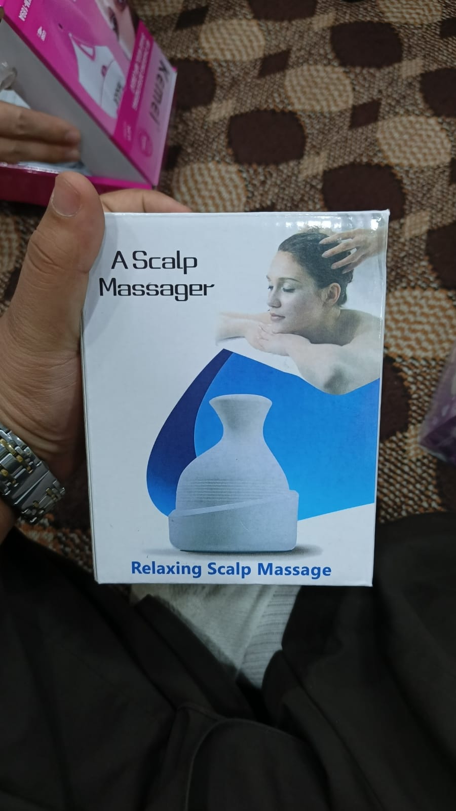 Electric Scalp Massager with 4D Kneading Nodes – Waterproof Handheld Head & Body Massager for Stress Relief