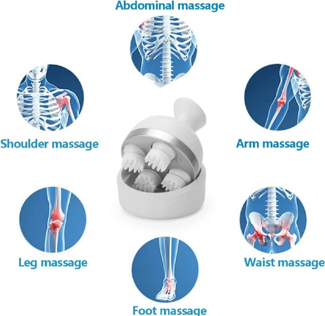 Electric Scalp Massager with 4D Kneading Nodes – Waterproof Handheld Head & Body Massager for Stress Relief