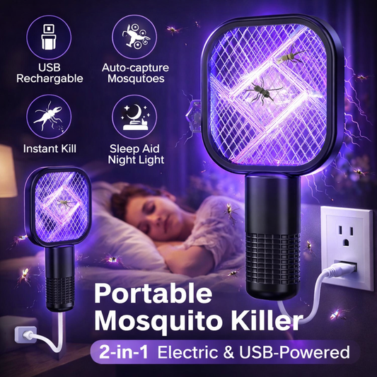 USB Rechargeable Mosquito Killer Racket with UV Light