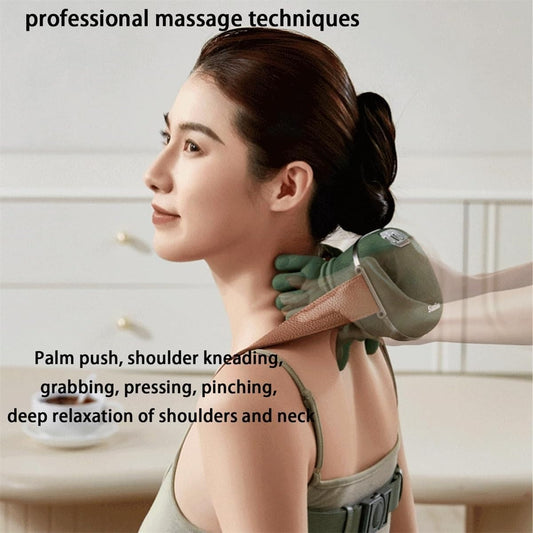 Smart Finger Pressure Neck Massager – Electric Heated Deep Kneading Back & Shoulder Massager for Pain Relief