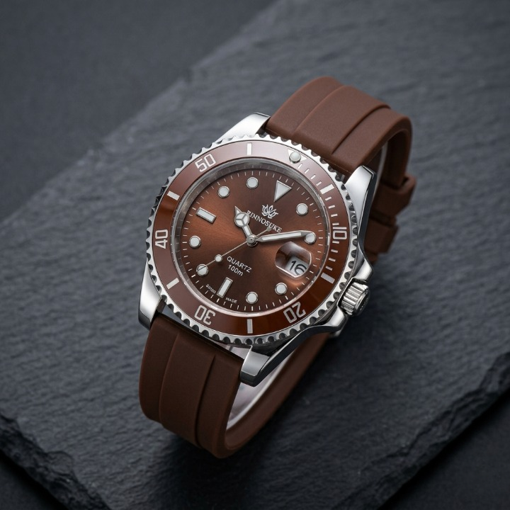 Men’s Luxury Sports Wristwatch – Stylish Blue Silicone Strap Durable Analog Watch