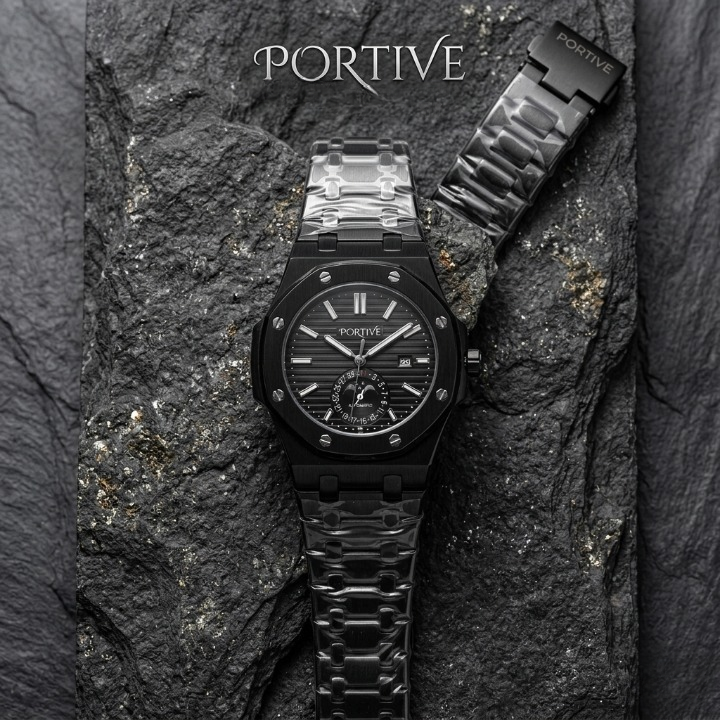 Portive Men’s Chronograph Watch – Stylish Black Wristwatch with Comfortable Strap (Non-Waterproof, Without Box)