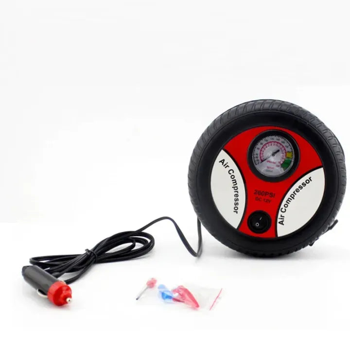 Portable Car Air Pump 260 PSI DC 12V Electric Tire Inflator – Air Compressor for Car, SUV, Truck & Motorcycle