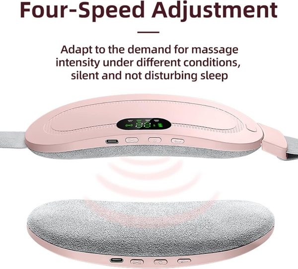 Portable Menstrual Heating Pad Belt for Women – Electric Period Pain Relief Massager with 3 Heat Levels & 4 Massage Modes (Flower Box)