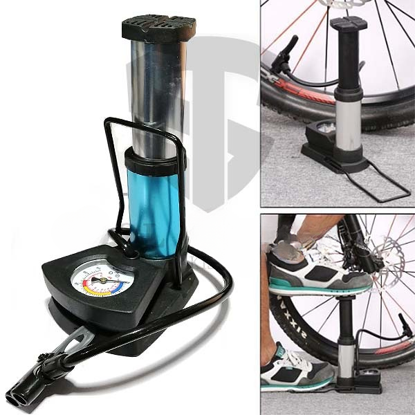 Foot & Hand Air Pump with Pressure Gauge – Portable Tire Inflator for Car, Bike, Cycle, Balls & Inflatables