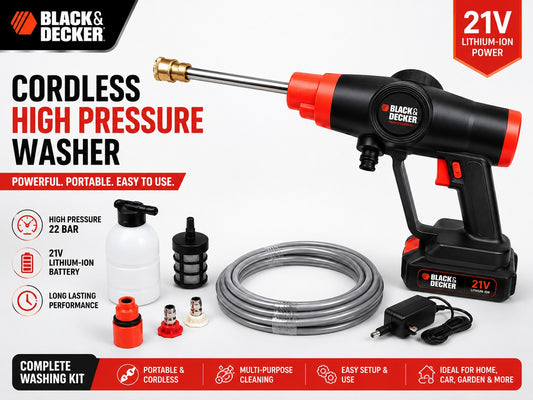 BLACK+DECKER Cordless High Pressure Washer – Rechargeable Lithium Battery Portable Power Cleaner