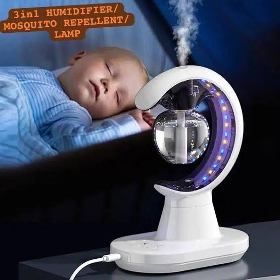 3-in-1 Smart Electric Mosquito Repellent, Air Humidifier & LED Night Lamp – Multifunction Home & Office Device