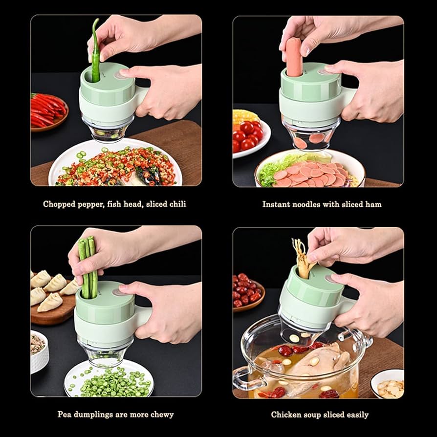 4-in-1 Electric Handheld Vegetable Cutter – The Faster, Smarter Way to Prep Every Meal