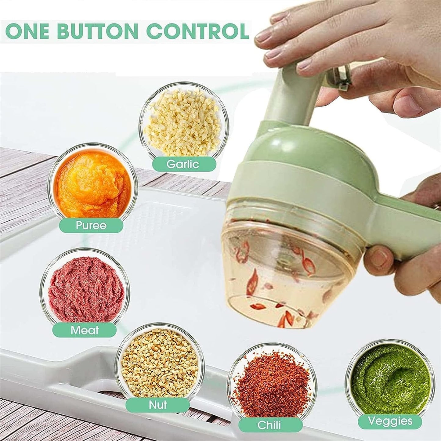 4-in-1 Electric Handheld Vegetable Cutter – The Faster, Smarter Way to Prep Every Meal