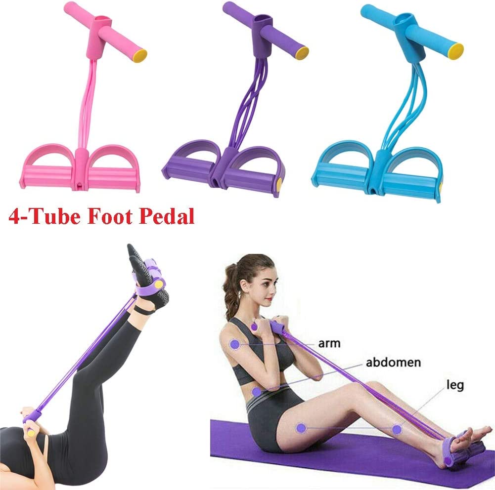 Foot Pedal Resistance Band Tummy Trimmer – Sit Up Pull Rope for Home Workout, Yoga & Fitness