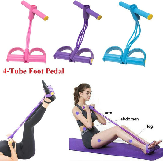 Foot Pedal Resistance Band Tummy Trimmer – Sit Up Pull Rope for Home Workout, Yoga & Fitness